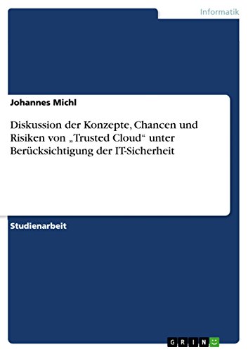 9783656970019: Diskussion der Konzepte, Chancen und Risiken von "Trusted Cloud unter Bercksichtigung der IT-Sicherheit