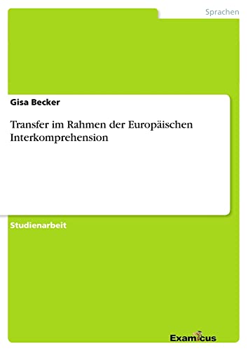 Beispielbild fr Transfer im Rahmen der Europischen Interkomprehension zum Verkauf von Studibuch