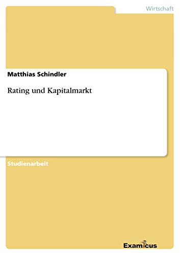 Stock image for Rating und Kapitalmarkt for sale by Chiron Media