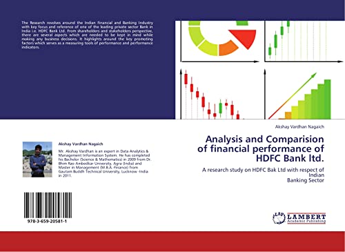9783659205811: Analysis and Comparision of financial performance of HDFC Bank ltd.: A research study on HDFC Bak Ltd with respect of Indian Banking Sector