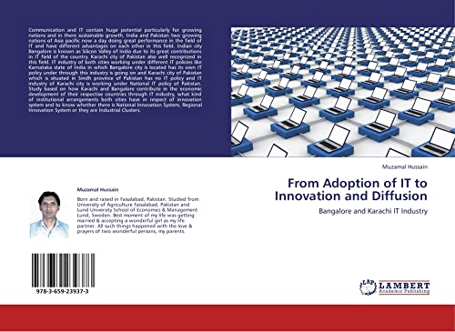 Imagen de archivo de From Adoption Of It To Innovation And Diffusion: Bangalore And Karachi It Industry a la venta por Revaluation Books