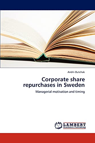 Stock image for Corporate share repurchases in Sweden for sale by Chiron Media