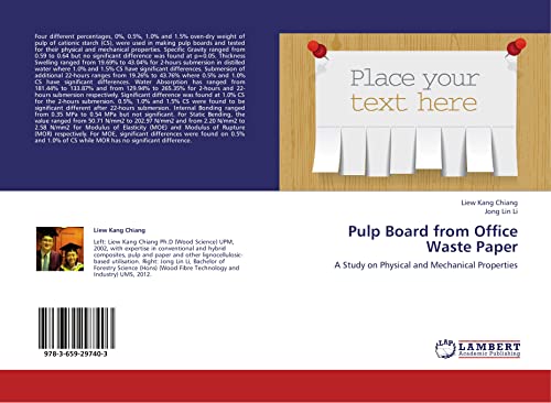 9783659297403: Pulp Board from Office Waste Paper: A Study on Physical and Mechanical Properties