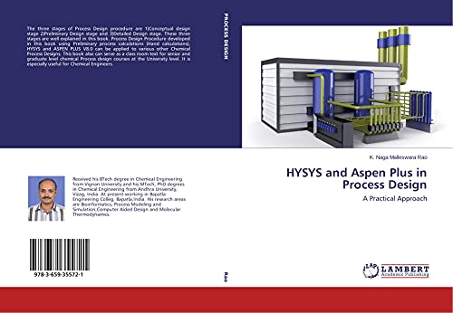 9783659355721: HYSYS and Aspen Plus in Process Design: A Practical Approach