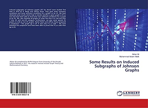 Stock image for Some Results on Induced Subgraphs of Johnson Graphs for sale by Revaluation Books