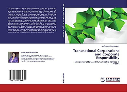 9783659438585: Transnational Corporations and Corporate Responsibility: Environmental Law and Human Rights Damage in Nigeria