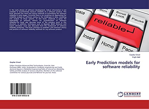 Stock image for Early Prediction Models For Software Reliability for sale by Revaluation Books