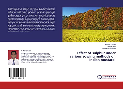 Stock image for Effect of sulphur under various sowing methods on Indian mustard. for sale by Lucky's Textbooks