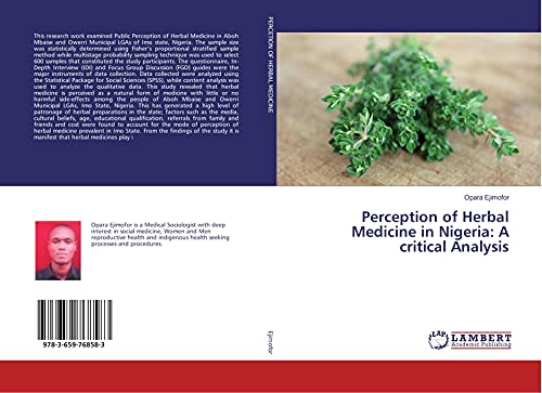 Stock image for Perception of Herbal Medicine in Nigeria: A critical Analysis for sale by Revaluation Books