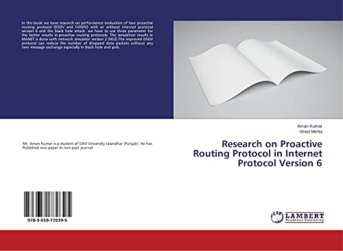 Imagen de archivo de Research on Proactive Routing Protocol in Internet Protocol Version 6 a la venta por Lucky's Textbooks