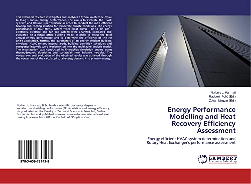 Beispielbild fr Energy Performance Modelling and Heat Recovery Efficiency Assessment zum Verkauf von Chiron Media