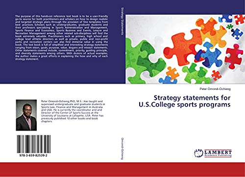 Imagen de archivo de Strategy statements for U.S.College sports programs a la venta por Big River Books