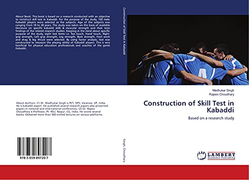 9783659897207: Construction of Skill Test in Kabaddi: Based on a research study