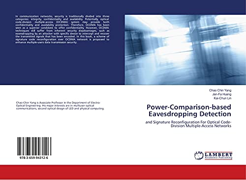 Beispielbild fr Power-Comparison-based Eavesdropping Detection: and Signature Reconfiguration For Optical Code-Division Multiple-Access Networks zum Verkauf von Revaluation Books