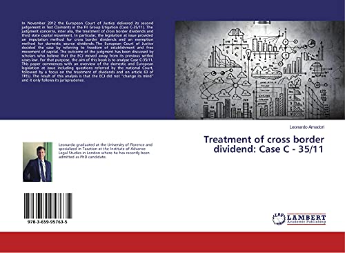 Stock image for Treatment of cross border dividend: Case C - 35/11 for sale by Revaluation Books
