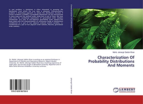 Stock image for Characterization Of Probability Distributions And Moments for sale by Revaluation Books