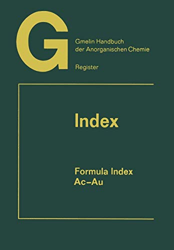 9783662022733: Ac-Au: A-Z / 1 (Gmelin Handbook of Inorganic and Organometallic Chemistry - 8th edition)