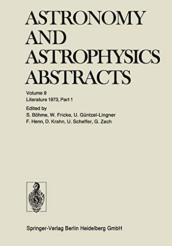 9783662122891: Literature 1973, Part 1 (Astronomy and Astrophysics Abstracts)
