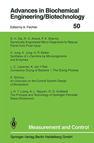 Imagen de archivo de Measurement and Control (Advances in Biochemical Engineering/Biotechnology 50) a la venta por Zubal-Books, Since 1961
