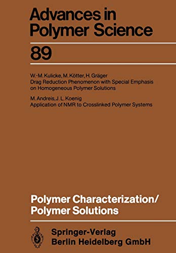 9783662150832: Polymer Characterization/Polymer Solutions