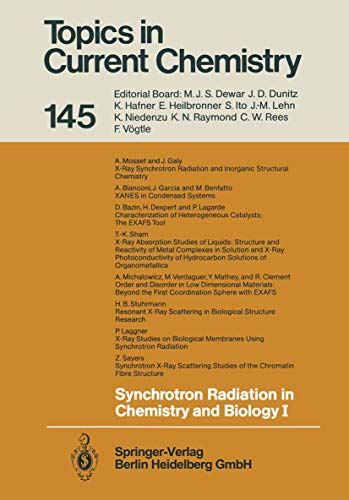 9783662151099: Synchrotron Radiation in Chemistry and Biology I (Topics in Current Chemistry)