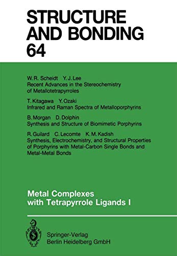 Stock image for Metal Complexes with Tetrapyrrole Ligands I (Structure and Bonding) for sale by Revaluation Books