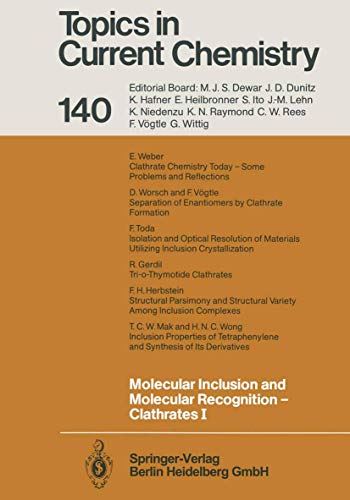 Imagen de archivo de Molecular Inclusion and Molecular Recognition   Clathrates I (Topics in Current Chemistry) a la venta por Revaluation Books