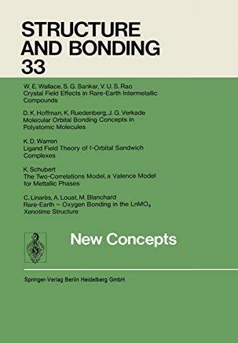 9783662154823: New Concepts (Structure and Bonding, 33)