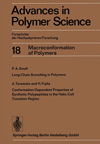 Imagen de archivo de Advances in Polymer Science: Fortschritte Der Hochpolymeren-Forschung (Advances in Polymer Science, 18) a la venta por Lucky's Textbooks