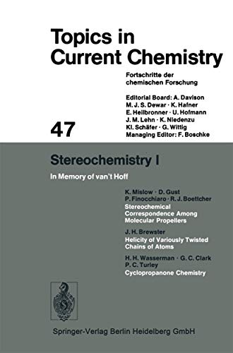 9783662155387: Stereochemistry 1: In Memory of van't Hoff: 47 (Topics in Current Chemistry)