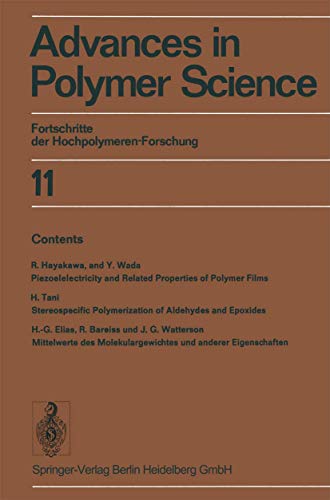 Beispielbild fr Advances in Polymer Science: Fortschritte Der Hochpolymeren-Forschung (Advances in Polymer Science, 11) zum Verkauf von Lucky's Textbooks