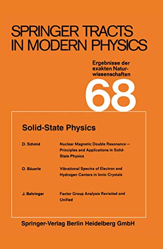 Stock image for Solid-State Physics (Springer Tracts in Modern Physics, 68) for sale by Lucky's Textbooks