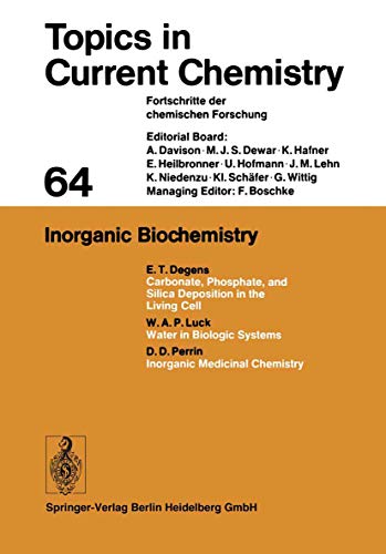 Imagen de archivo de Inorganic Biochemistry (Topics in Current Chemistry, 64) a la venta por Lucky's Textbooks
