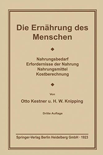 9783662275566: Die Ernhrung des Menschen