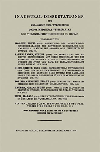 Immagine dell'editore per Behandlung Des Ansteckenden Scheidenkatarrhs Mit Erythrosin-Quecksilber-Vaginalkugeln in Einem Mit Abortus Bang Infizierten Bestande venduto da Chiron Media