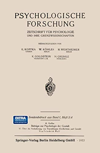 9783662280751: Psychologische Forschung: Zeitschrift fr Psychologie und ihre Grenzwissenschaften