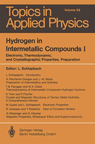 Stock image for Hydrogen in Intermetallic Compounds I: Electronic, Thermodynamic, and Crystallographic Properties, Preparation (Topics in Applied Physics) for sale by Revaluation Books