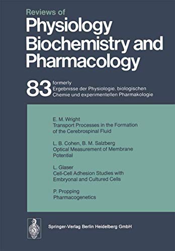 Beispielbild fr Reviews of Physiology, Biochemistry and Pharmacology : Volume: 83 zum Verkauf von Buchpark