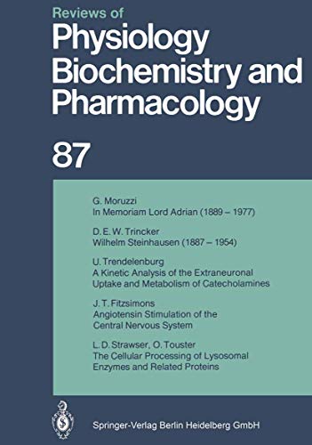 9783662310571: Reviews of Physiology, Biochemistry and Pharmacology: 87