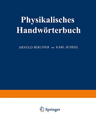 Immagine dell'editore per Physikalisches Handworterbuch venduto da Chiron Media