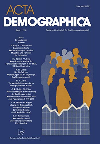 9783662385845: Acta Demographica: Deutsche Gesellschaft fr Bevlkerungswissenschaft e.V. (German Edition)