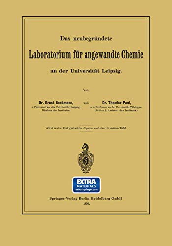 Beispielbild fr Das Neubegrundete Laboratorium Fur Angewandte Chemie an Der Universitat Leipzig zum Verkauf von Chiron Media