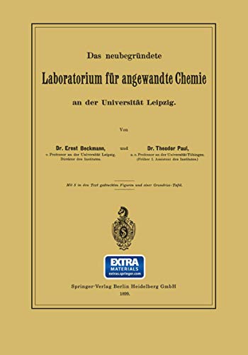 Stock image for Das Neubegrundete Laboratorium Fur Angewandte Chemie an Der Universitat Leipzig for sale by Chiron Media