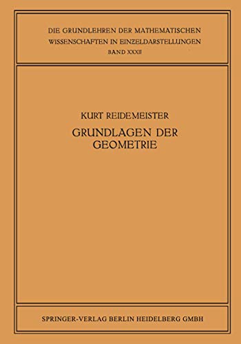 Beispielbild fr Vorlesungen Uber Grundlagen Der Geometrie zum Verkauf von Chiron Media