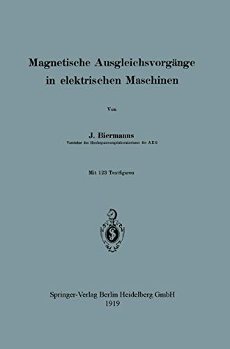 Beispielbild fr Magnetische Ausgleichsvorgange in Elektrischen Maschinen zum Verkauf von Chiron Media