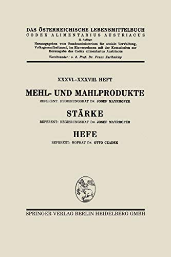 Imagen de archivo de Mehl- und Mahlprodukte. Strke. Hefe (German Edition) a la venta por Lucky's Textbooks