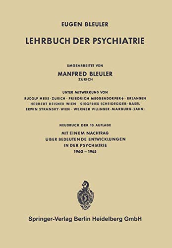 Lehrbuch der Psychiatrie (German Edition) - Bleuler, Eugen; Bleuler, Manfred