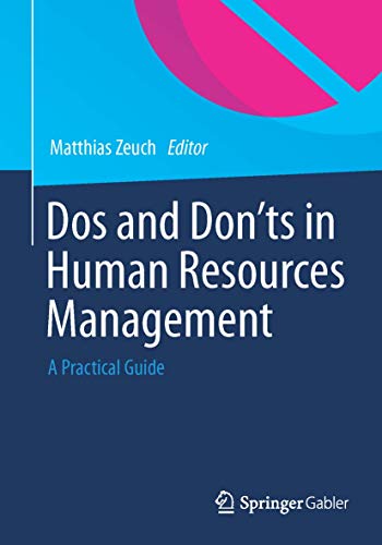 Stock image for Dos and Don'ts in Human Resources Management : A Practical Guide for sale by Chiron Media