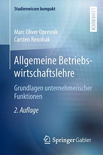 Beispielbild fr Allgemeine Betriebswirtschaftslehre Grundlagen unternehmerischer Funktionen zum Verkauf von Buchpark