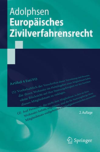 Stock image for Europaeisches Zivilverfahrensrecht (Springer-Lehrbuch) for sale by Revaluation Books